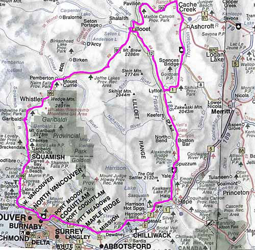 Lillooet Camping Map Fraser River Camping Willows Campground